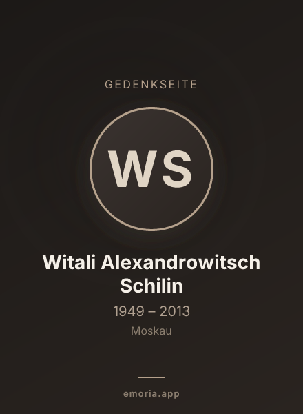 Gedenkportrait von Witali Alexandrowitsch Schilin