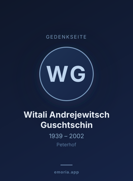 Gedenkportrait von Witali Andrejewitsch Guschtschin