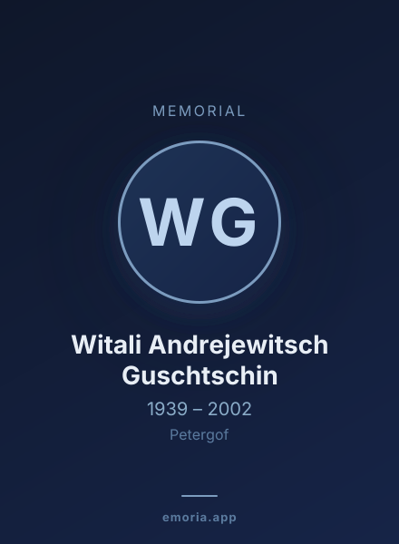 Memorial portrait of Witali Andrejewitsch Guschtschin