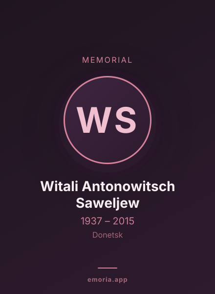 Memorial portrait of Witali Antonowitsch Saweljew