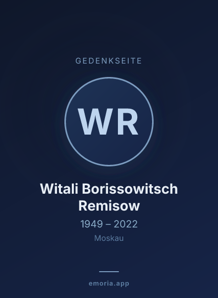 Gedenkportrait von Witali Borissowitsch Remisow