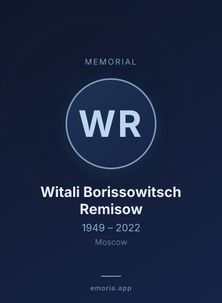 Memorial portrait of Witali Borissowitsch Remisow