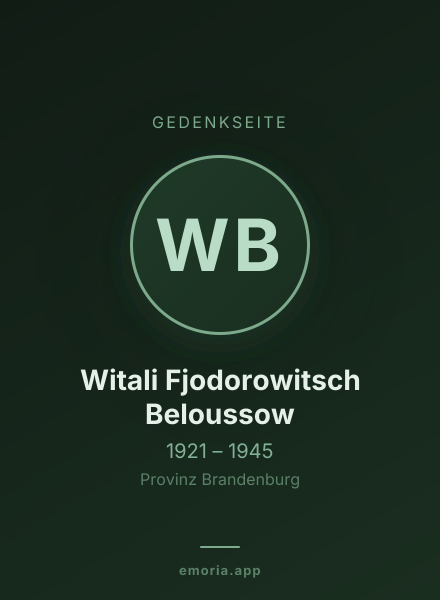 Gedenkportrait von Witali Fjodorowitsch Beloussow