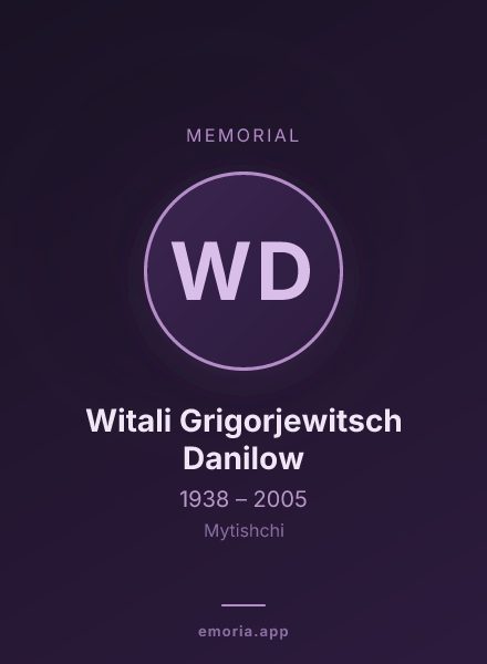 Memorial portrait of Witali Grigorjewitsch Danilow