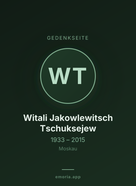 Gedenkportrait von Witali Jakowlewitsch Tschuksejew