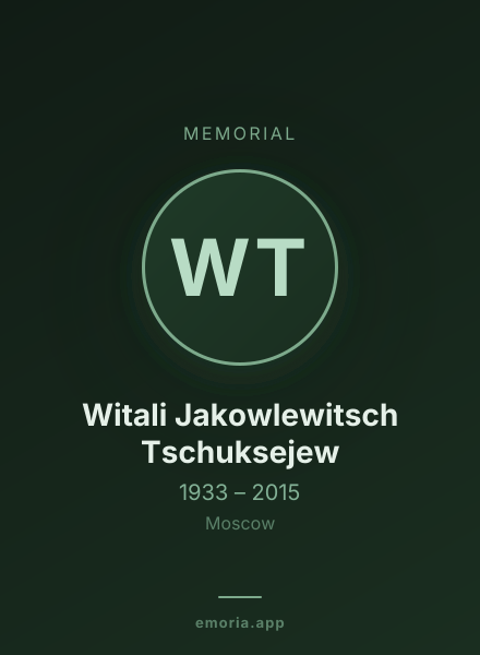 Memorial portrait of Witali Jakowlewitsch Tschuksejew