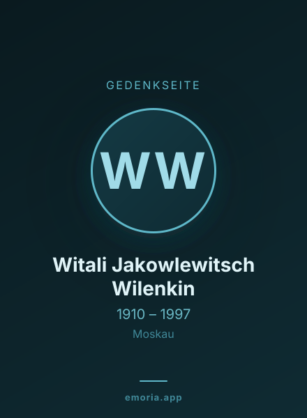 Gedenkportrait von Witali Jakowlewitsch Wilenkin