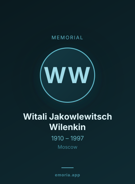 Memorial portrait of Witali Jakowlewitsch Wilenkin