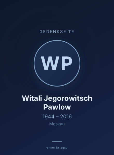 Gedenkportrait von Witali Jegorowitsch Pawlow
