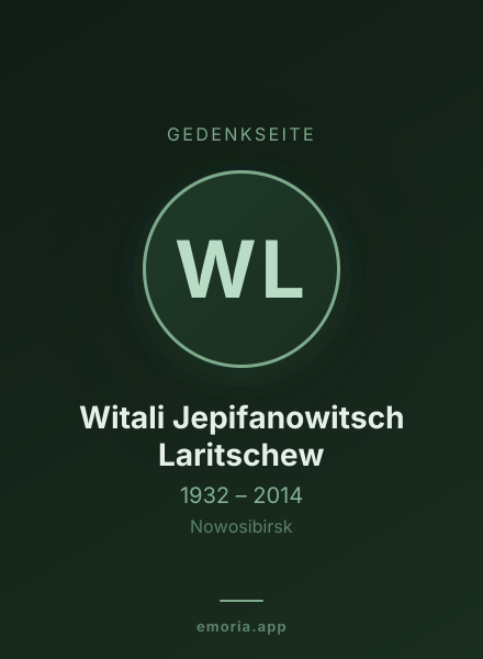 Gedenkportrait von Witali Jepifanowitsch Laritschew