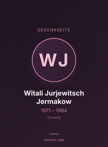 Gedenkportrait von Witali Jurjewitsch Jermakow