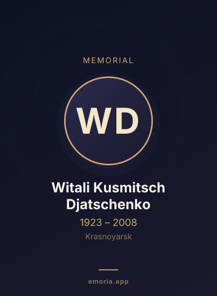 Memorial portrait of Witali Kusmitsch Djatschenko