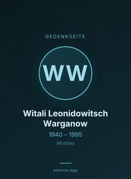 Gedenkportrait von Witali Leonidowitsch Warganow