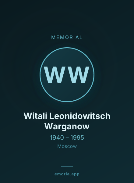 Memorial portrait of Witali Leonidowitsch Warganow
