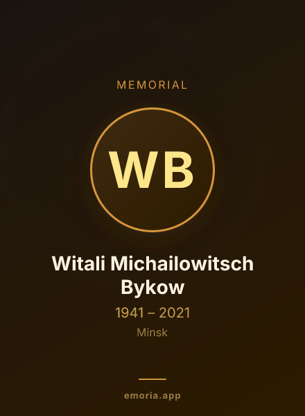 Memorial portrait of Witali Michailowitsch Bykow