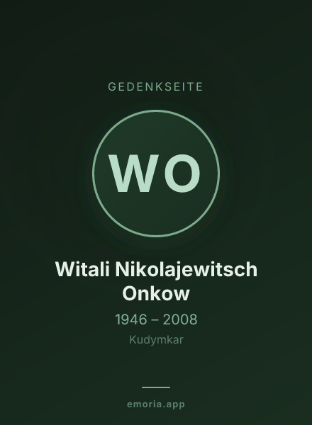 Gedenkportrait von Witali Nikolajewitsch Onkow