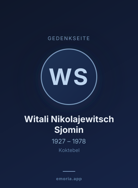 Gedenkportrait von Witali Nikolajewitsch Sjomin