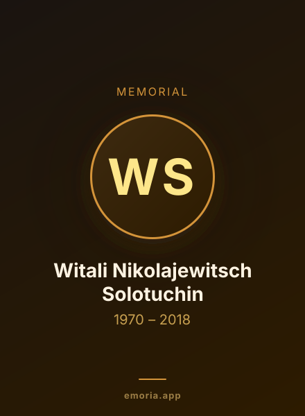 Memorial portrait of Witali Nikolajewitsch Solotuchin