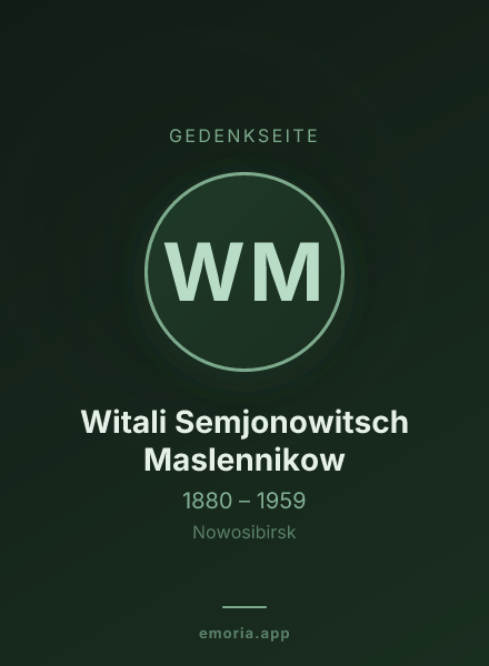 Gedenkportrait von Witali Semjonowitsch Maslennikow