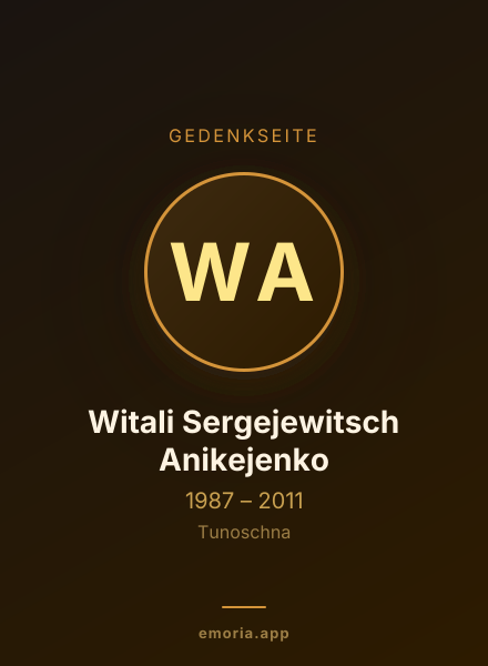 Gedenkportrait von Witali Sergejewitsch Anikejenko