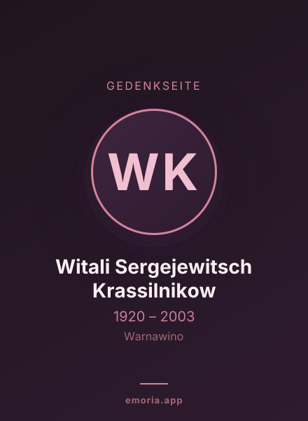 Gedenkportrait von Witali Sergejewitsch Krassilnikow