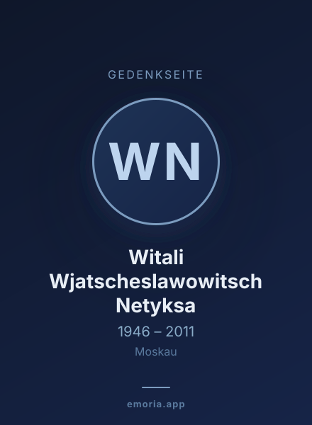 Gedenkportrait von Witali Wjatscheslawowitsch Netyksa