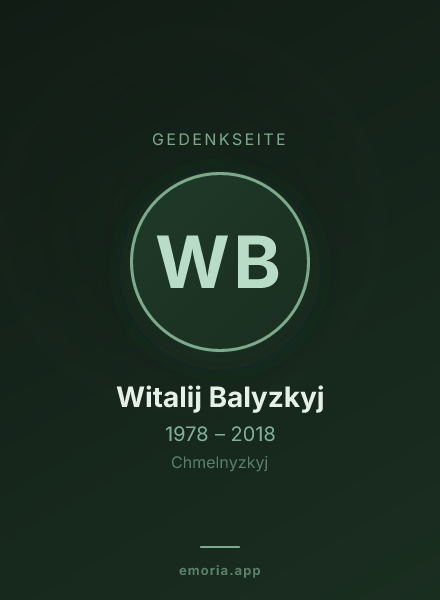 Gedenkportrait von Witalij Balyzkyj