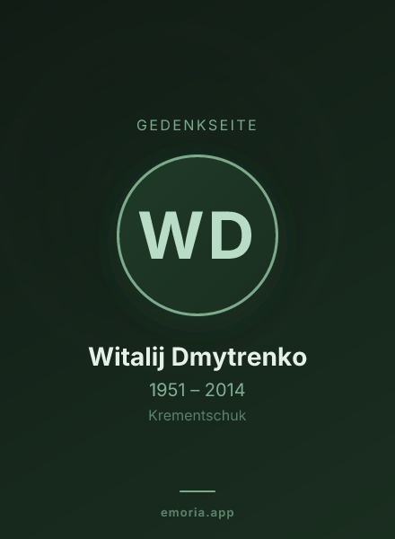 Gedenkportrait von Witalij Dmytrenko
