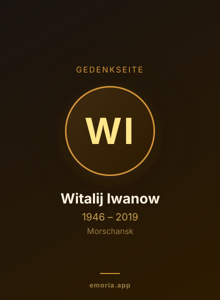 Gedenkportrait von Witalij Iwanow