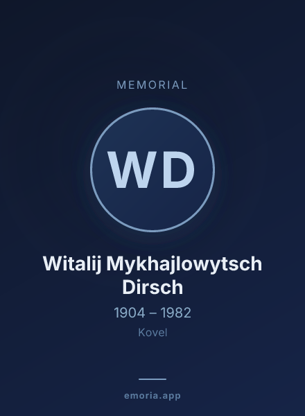 Memorial portrait of Witalij Mykhajlowytsch Dirsch