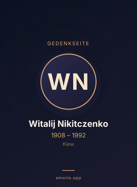 Gedenkportrait von Witalij Nikitczenko