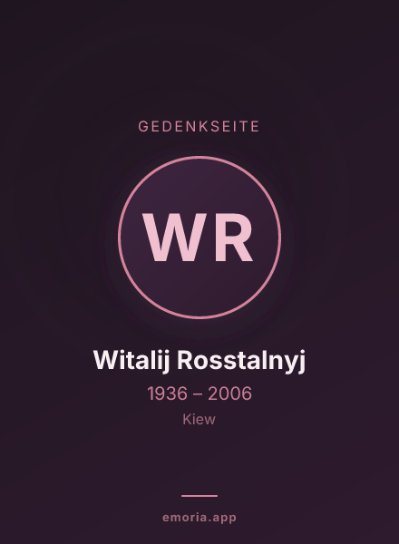 Gedenkportrait von Witalij Rosstalnyj