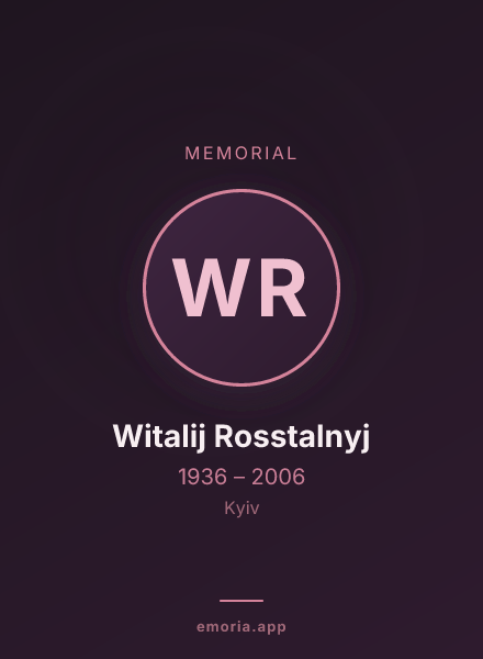 Memorial portrait of Witalij Rosstalnyj
