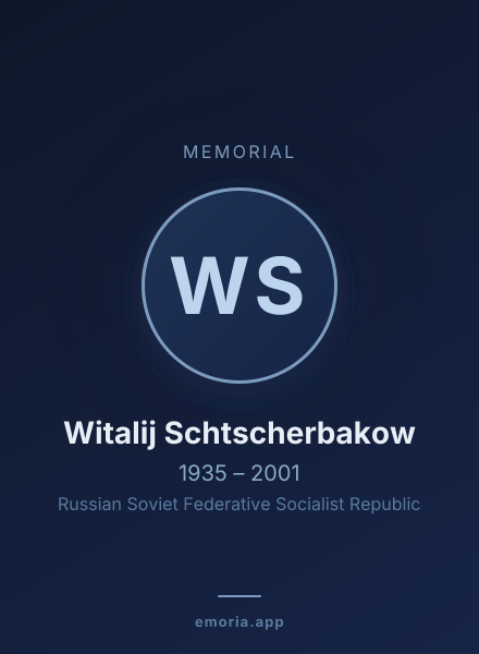 Memorial portrait of Witalij Schtscherbakow