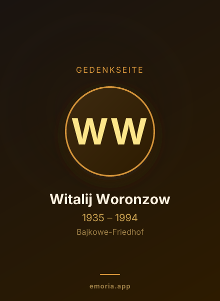 Gedenkportrait von Witalij Woronzow