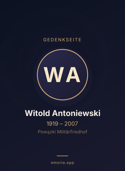 Gedenkportrait von Witold Antoniewski