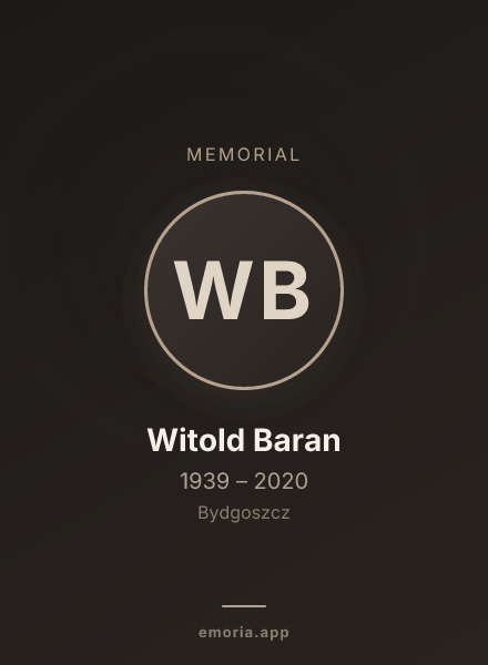 Memorial portrait of Witold Baran