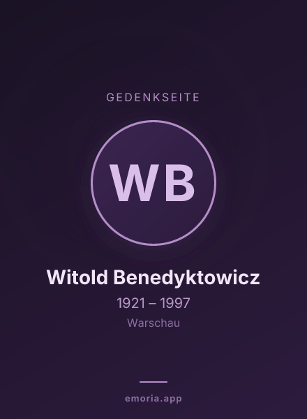 Gedenkportrait von Witold Benedyktowicz