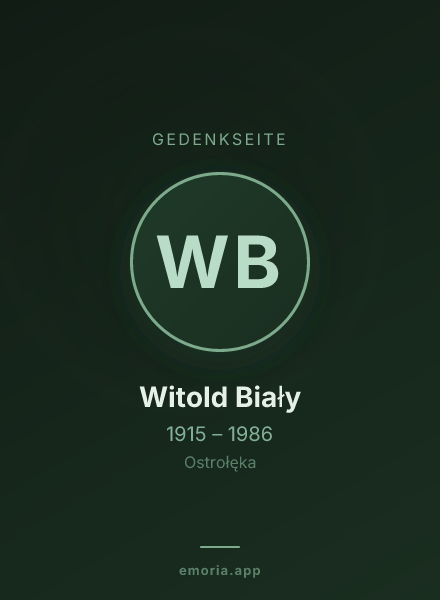 Gedenkportrait von Witold Biały