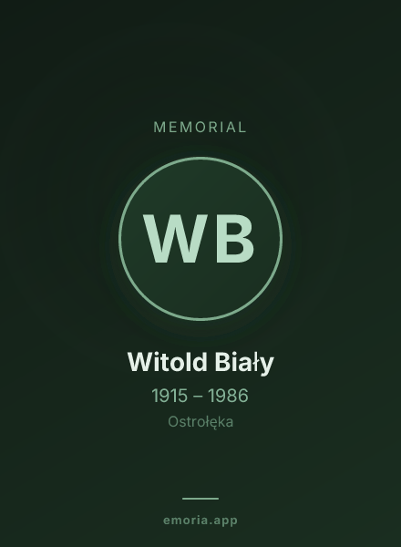Memorial portrait of Witold Biały