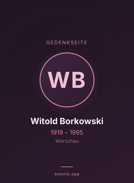 Gedenkportrait von Witold Borkowski