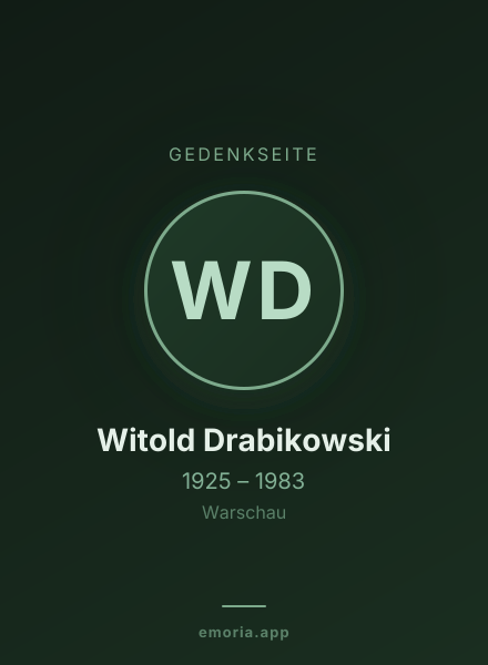 Gedenkportrait von Witold Drabikowski