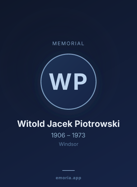 Memorial portrait of Witold Jacek Piotrowski