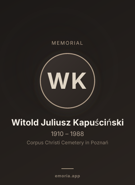 Memorial portrait of Witold Juliusz Kapuściński