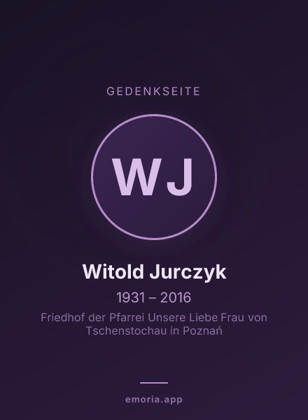 Gedenkportrait von Witold Jurczyk