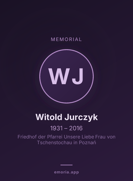 Memorial portrait of Witold Jurczyk