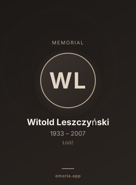 Memorial portrait of Witold Leszczyński