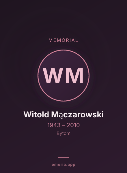 Memorial portrait of Witold Mączarowski