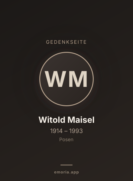 Gedenkportrait von Witold Maisel