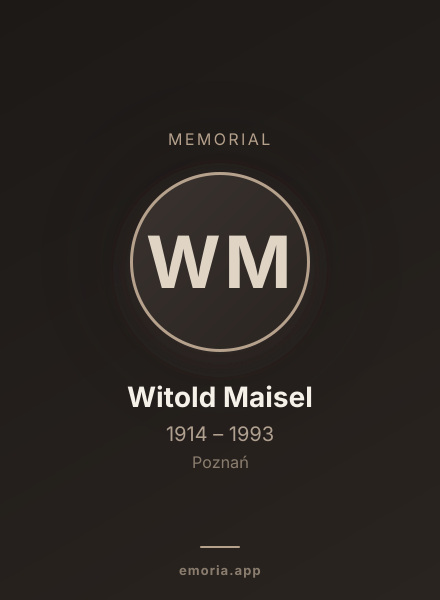 Memorial portrait of Witold Maisel